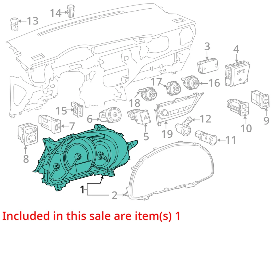 Medidores de painel de instrumentos velocímetro Toyota Corolla 2014-2016 LY907 - Imagem 3 de 4