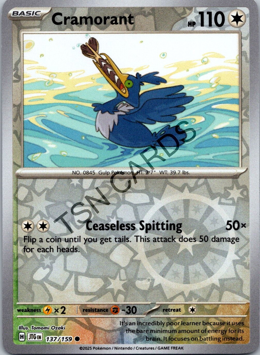 Cramorant Common Reverse Holo SV09: Journey Together 137/159 NM