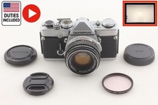 Perfect Finder MINT  CLA'd Lens Olympus OM-1 Silver 50mm f1.8 Lens From JAPAN