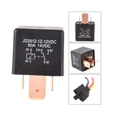 2 PCS Car Relay 4Pin DC 12V 80A Normally Open SPST with Relay Socket Plug 4 Wire