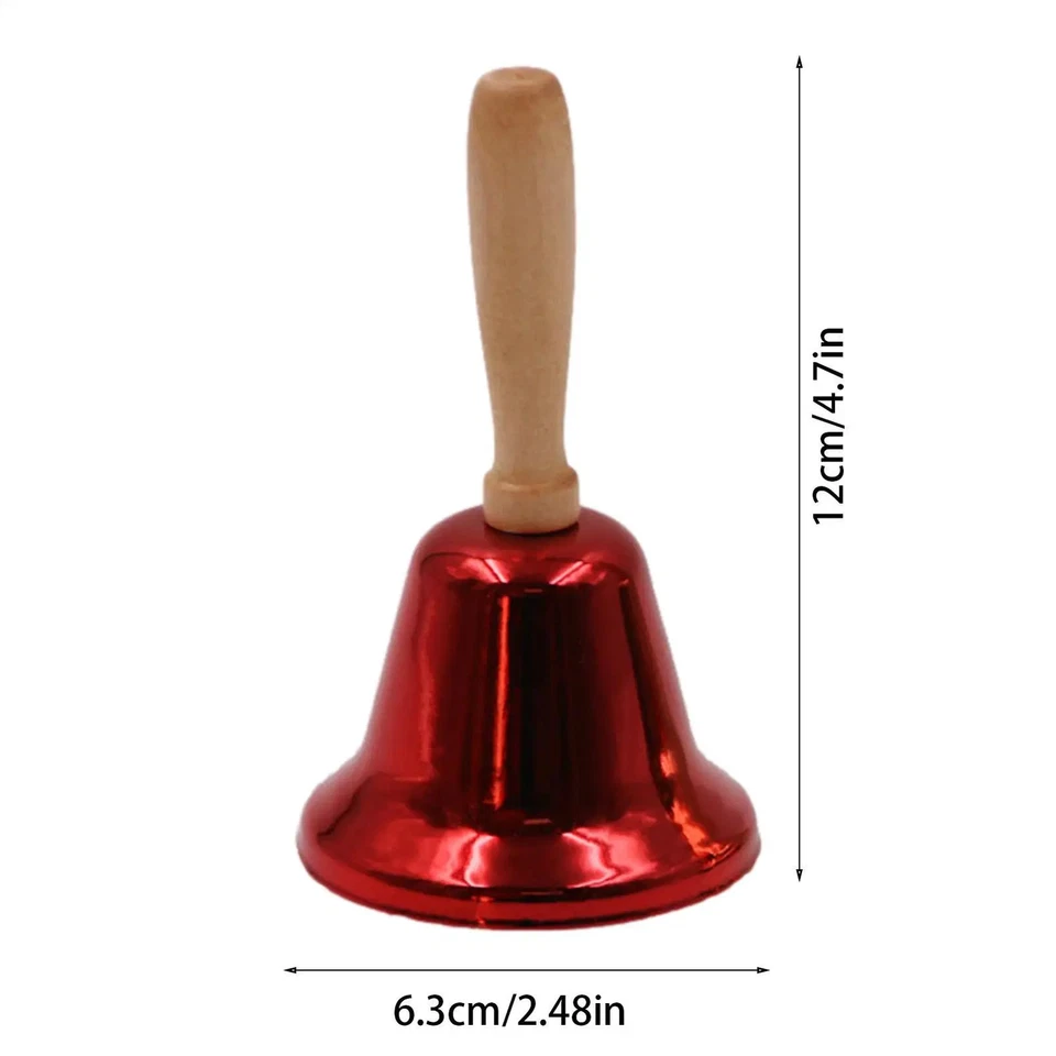 Metall Weihnachtsglocke Holzgriff Dekorationen festlich klingeln - Bild 3 von 3