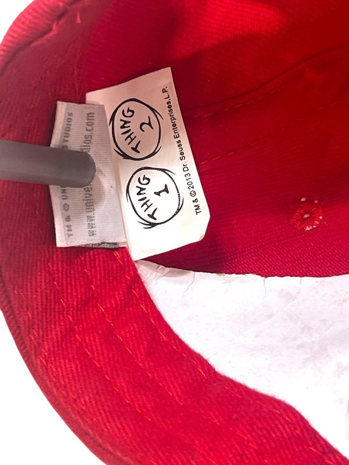 Thing 2 Adjustable Strapback Hat Red One Size Emb… - image 7