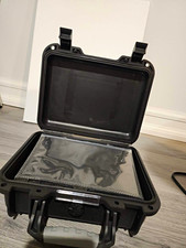 Black hard Storage Box Case, Lockable Lidded Heavy Duty, 12x10x8 in