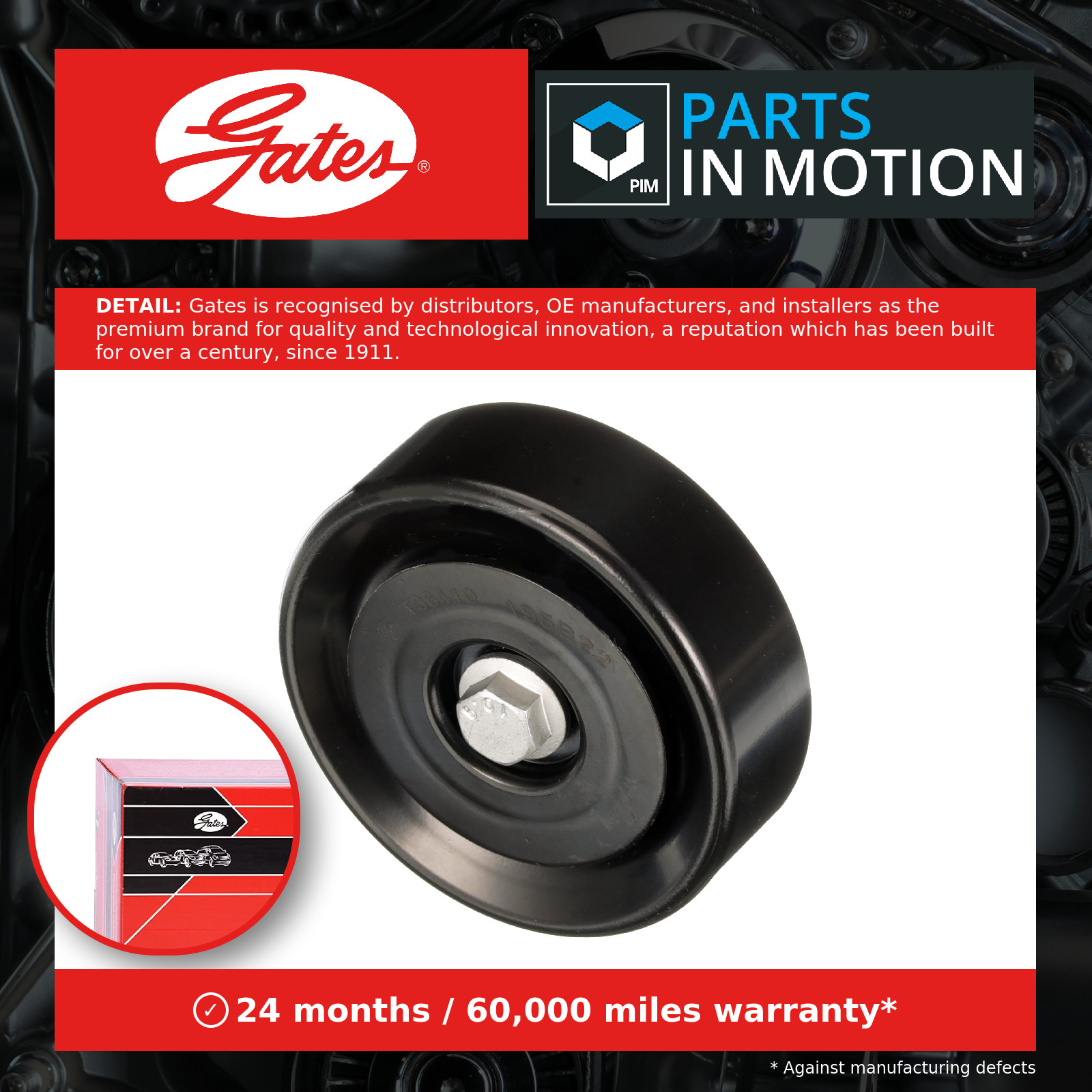 Aux Belt Idler Pulley fits HYUNDAI ACCENT RB 1.4 1.6 2010 on Guide Deflection
