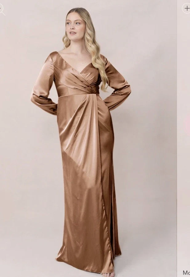 Long Sleeve Regular Size Gold Bridesmaid Dresses for sale | eBay
