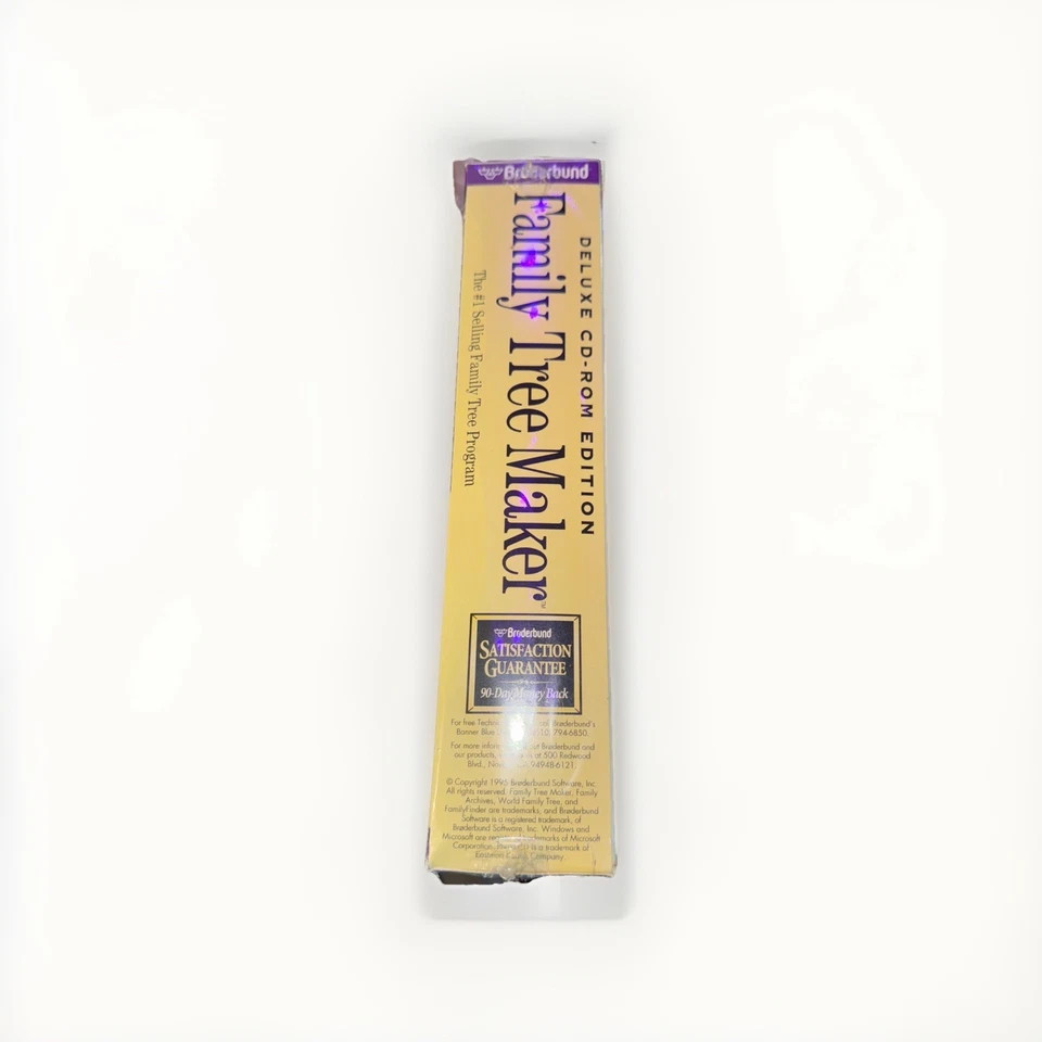 Vintage Broderbund Family Tree Maker Deluxe Edition 3.0 CD ROM New! - Image 3 of 4