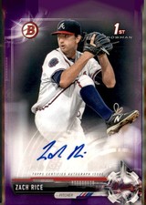 2017 Bowman #PA-ZR Zach Rice Paper Prospect Autographs Purple #/250