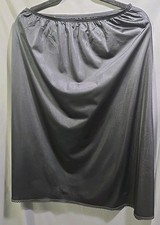 Vanity Fair Nylon Half Slip Silky Soft Black Nylon Large Waist 30"-36"