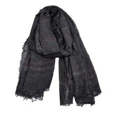 Unisex Striped Soft Cotton Linen Lightweight Large Scarf 75x35 Inch
