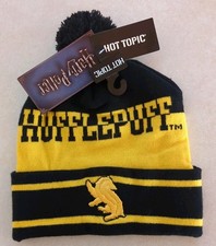 New Hot Topic Beanie Hat One Size Harry Potter HUFFLEPUFF Yellow Black Unisex