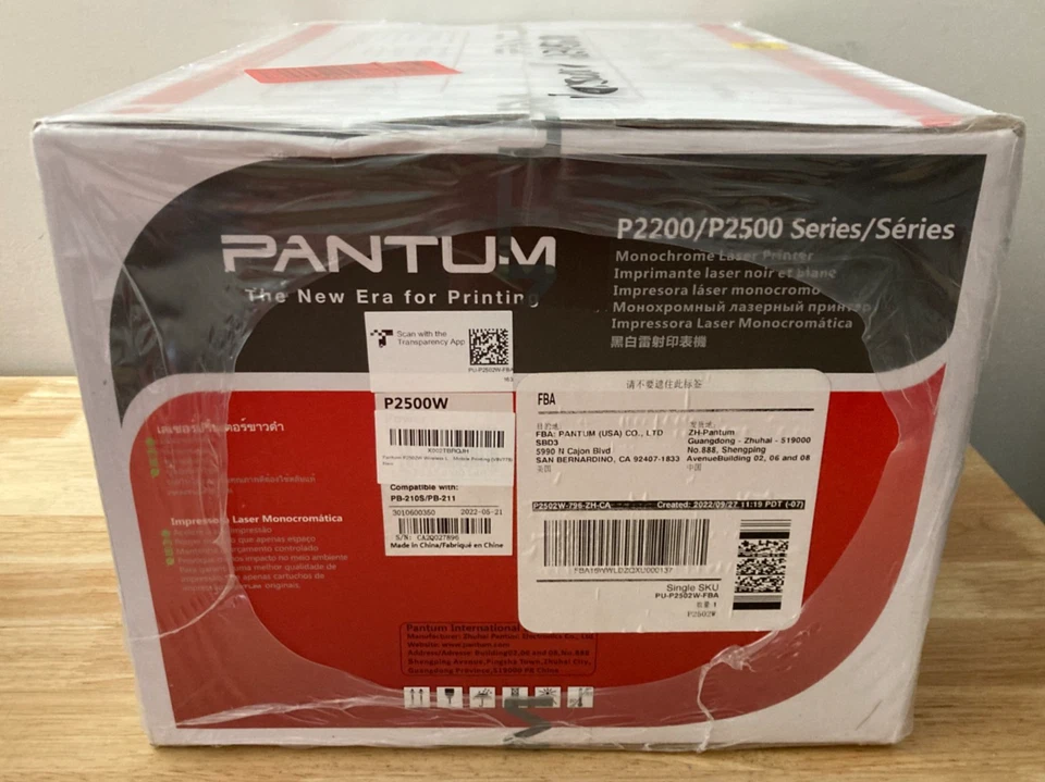 Pantum P2200/P2500 P2500W Wireless Monochrome Laser Printer (Factory Sealed) - Image 2 of 3