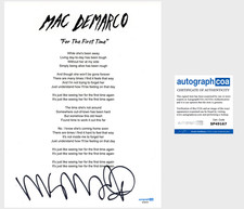 'Mac DeMarco' Signed Lyric Sheet 'For The First Time' Indie Pop ACOA