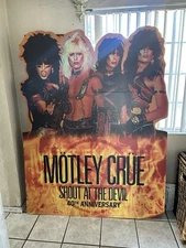Motley Crue Shout At The Devil 40th Ann. Standee 6'1"Cardboard Cutout  Huge Rare