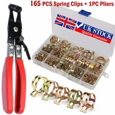 165X Hose Spring Clamps & Clic-R Type Practical Collar Pliers CV Boot Clamp Kit