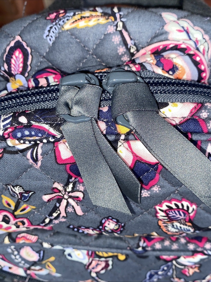 Vera Bradley Quilted Campus Felicity Paisley Backpack - Navy, Pink, Cream Guc New Vera Bradley Felicity Paisley Campus Backpack Small Pack  main image 3