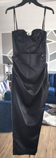HOUSE of CB Black Flora Pleat Corset Midi Dress Size Small $285