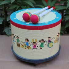Tambor de madera de abedul para niños pequeños juguetes de tambor para jardín de infantes MGR temprano