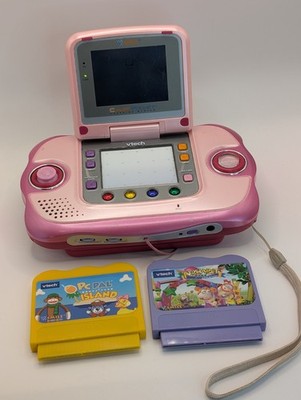 VTech V.Smile Cyber Pocket Pink Handheld Console, 2 Games Tested Works