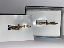 2 Vintage Freemason Temple Treasures Knife Fork Tie Clips With 1 Original Box
