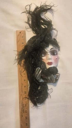 Lot Of 2 Unique Creations Hand Painted Lady Masks Wall Art - Picture 3 of 19