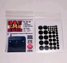 SMART CAM BLOCKER SMARTPHONE WEBCAM TABLET META LED CAMERA PRIVACY COVERS 42pk