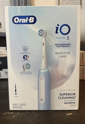 #ad #ad NEW Oral B iO Series 3 Deep Clean Electric Toothbrush Light Blue $59.99