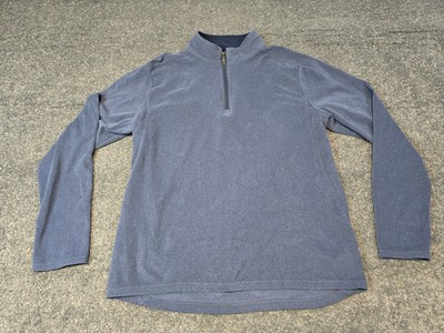 Mondetta Fleece Sweater Mens M Blue Lightweight Micro Fleece Athleisure Preppy