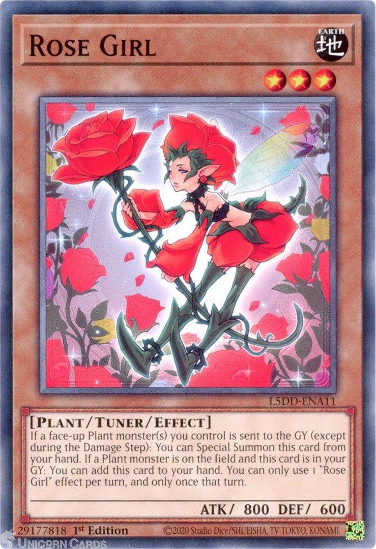 L5DD-ENA11 Rose Girl : Common 1st Edition Mint YuGiOh Card