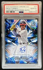 2025 Bowman Chrome Sapphire Diego Tornes Selections Auto #SSA-DT Braves PSA 10