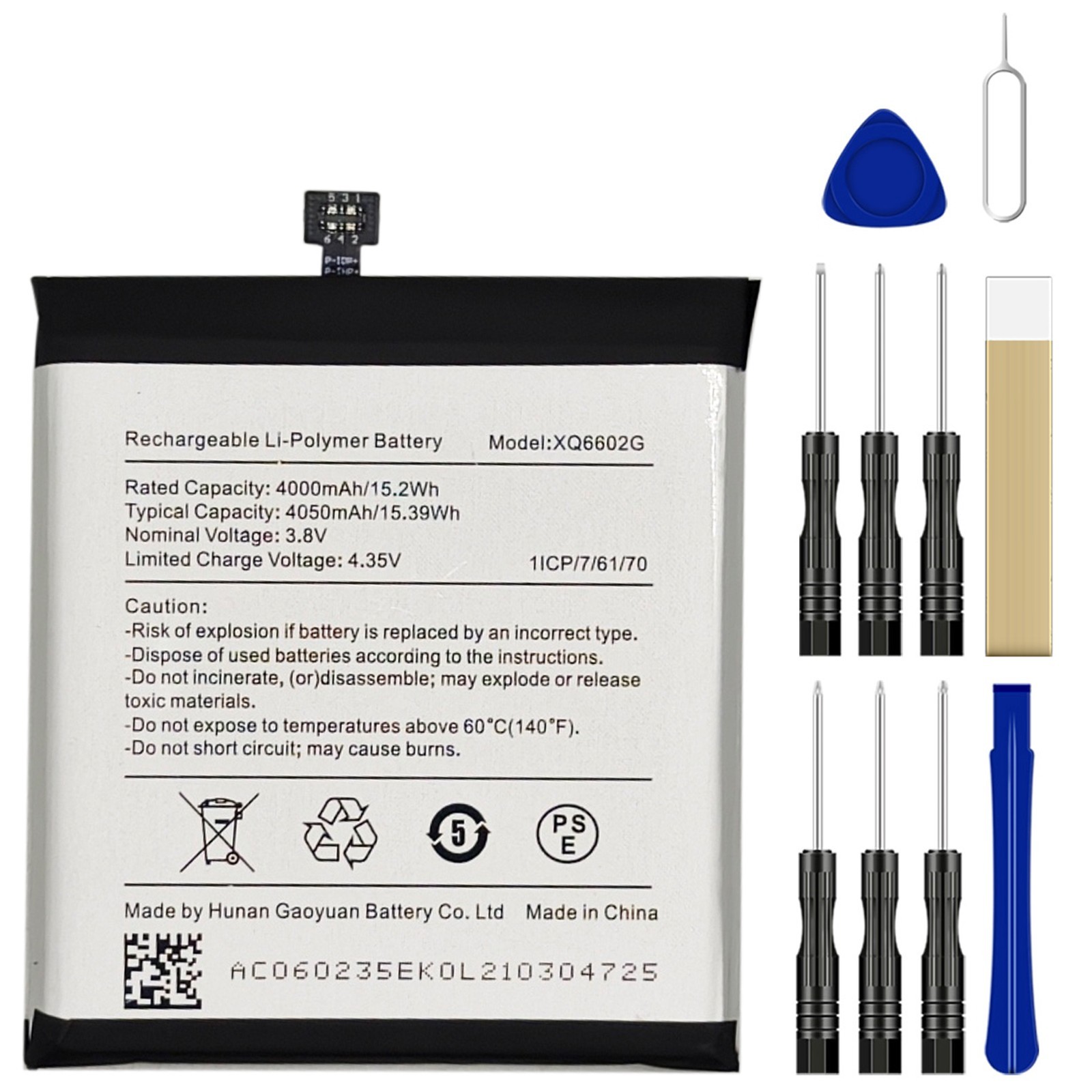 Replacement Battery XQ6602G for Caterpillar Cat S62 Mobile Phone 4000mAh