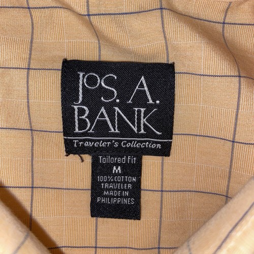Jos A Bank Herren Medium Traveler orange kariertes Langarmhemd mit Knopfleiste - Bild 2 von 7