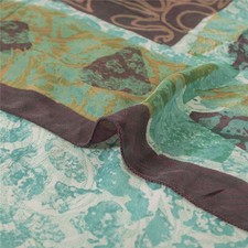 Sanskriti Vintage Blue Sarees Pure Georgette Silk Printed Sari 5Yd Craft Fabric