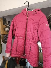 Free Country Girls Jacket Size L 14 Pink Puffer Hooded Faux Fur Lined Winter- EX