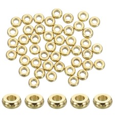 Perlen Set 100 Stück Edelstahl flach rund 3mm Armband Bastelperlen Gold