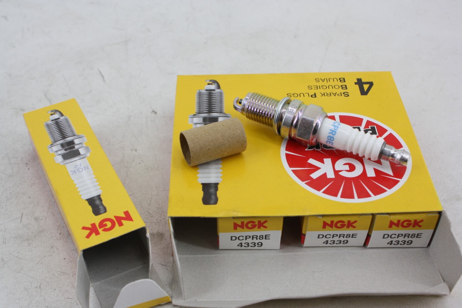 4-PACK NGK DCPR8E NICKEL SPARK PLUG SET OF 4 PLUGS # 4339 FOR DUCATI CAN-AM