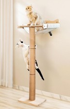 Cat Window Perch with Scratching Post, 46" Adjustable Tall Scratching Posts ...