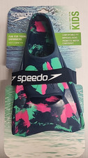 Speedo Kids Swim Foot Paddle Fin Multi Green Marble Sz Small 9-10 New