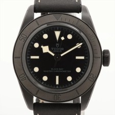 Tudor Black bay Ceramic 79210CNU CE SS × leather × rubber AT black dial