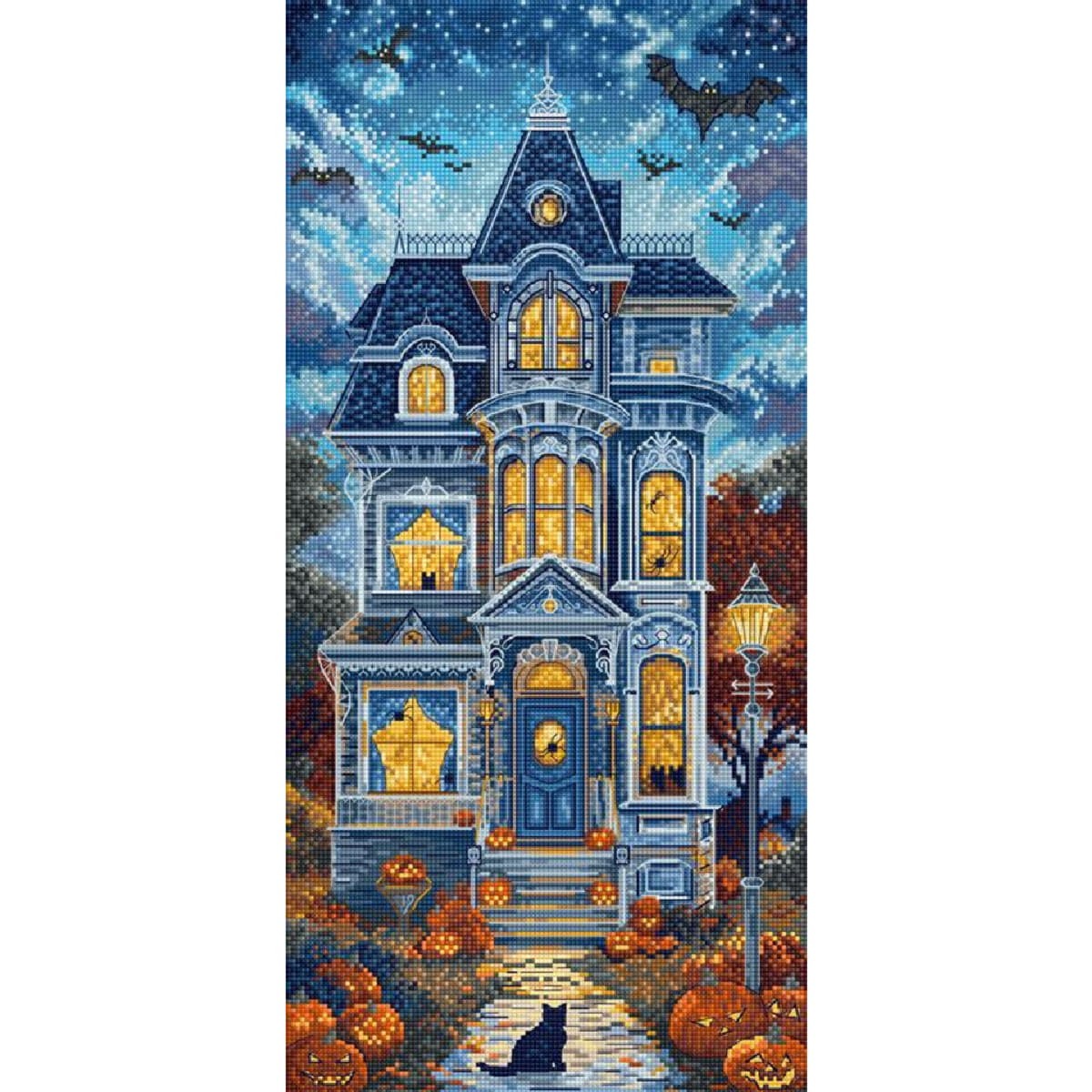 Letistitch counted cross stitch kit ""Haunt Manor"", 19x39cm