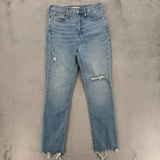 Madewell The Perfect Vintage Jean Women Light Wash Distressed High Rise Size 26