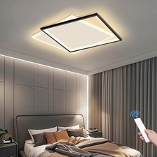 20 Inch Square Modern LED Flush Mount Ceiling Light 52W Dimmable Remote 3000K-6K