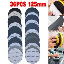 36Pcs 125mm Sanding Discs for Orbital Sander Wet & Dry Hook Loop 320-5000 Grit