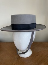 VTG Spanish Traditional Gray Felt Sombrero Size XS 6 1/2, Exceptional Quality