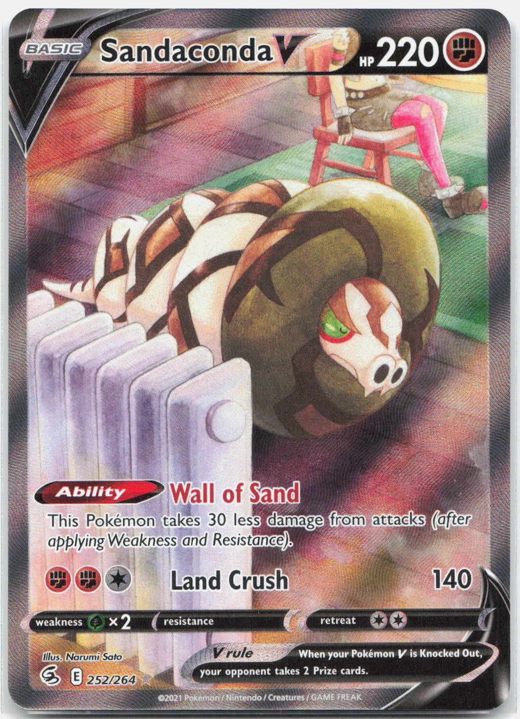 Sandaconda V 252/264 Ultra Rare Fusion Strike Pokemon Holo Near Mint