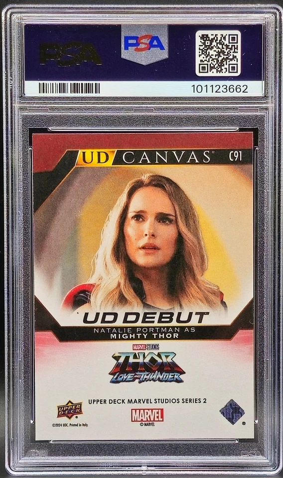 Natalie Portman as Mighty Thor 2024 Marvel Studios Series 2 UD Canvas PSA 10 - Image 2 of 2
