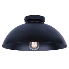 Canarm Ltd. Morro Line 1-Light Semi-Flush Mounted Light –Matte Black Metal Shade