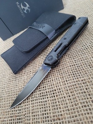 Kansept Kitpu Folding Knife 2.9'' CPM-20CV Steel Blade Titanium/Carbon F Handle