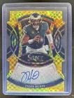 2025 Panini Select Jalen Hurts Signatures Gold Prizm Die-Cut Auto #/10 Eagles
