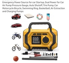 All-in-1 Portable Car Jump Starter Air Compressor Tire Inflator Pump Air Blower