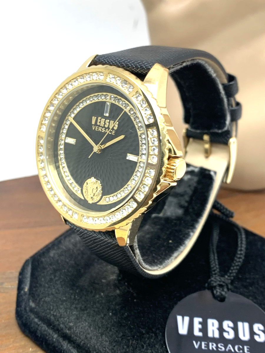 Versus by Versace Women's Watch VSPLM2521 Black Dial Gold Case